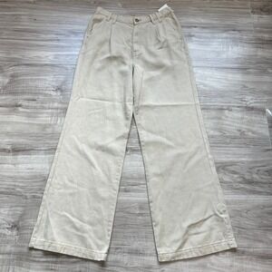 Womens Arizona Tan Pleated Loose Fit Wide Leg High Rise Skater New Trousers 9